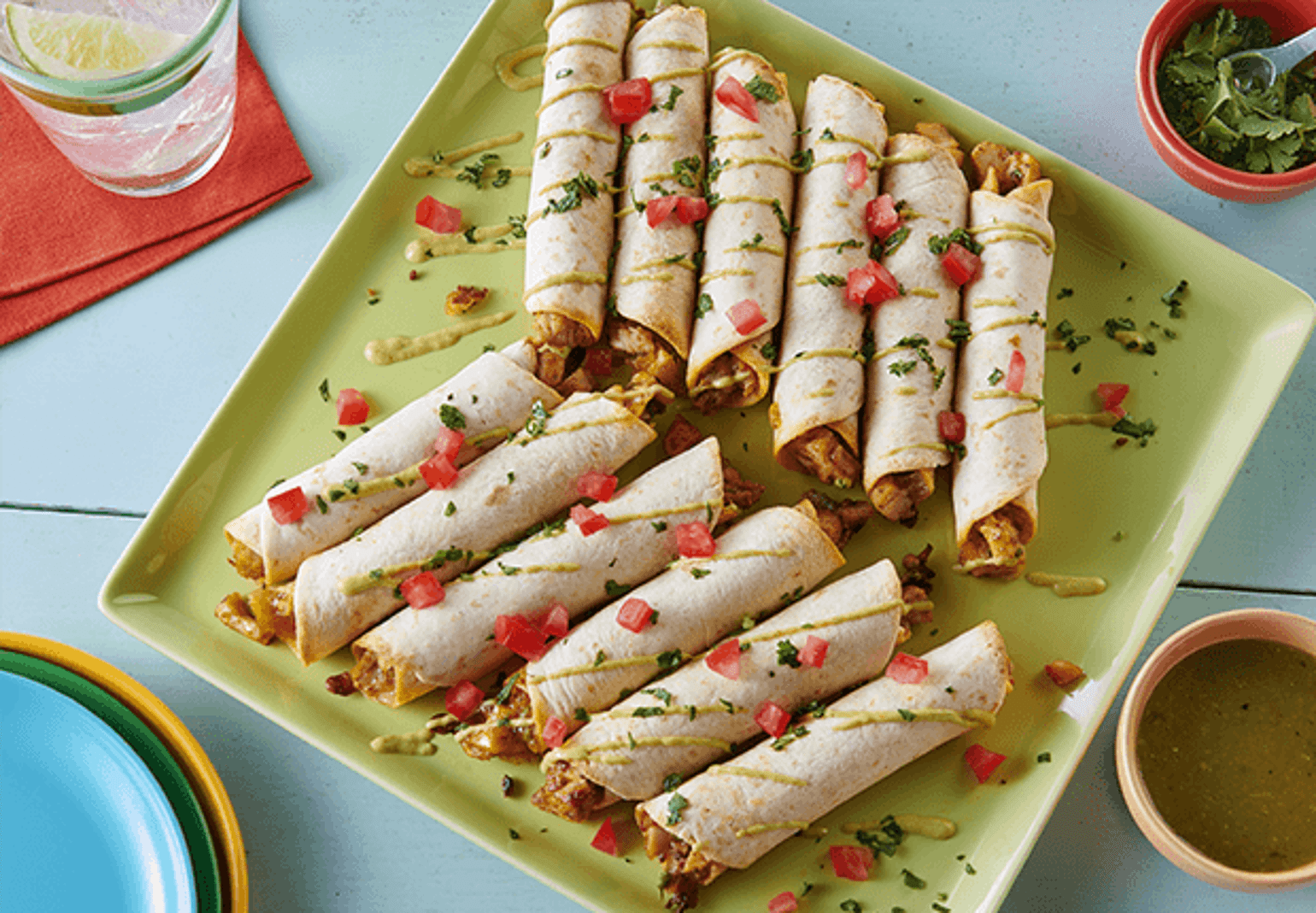 Baked Mini Cheesy Chicken Taquitos